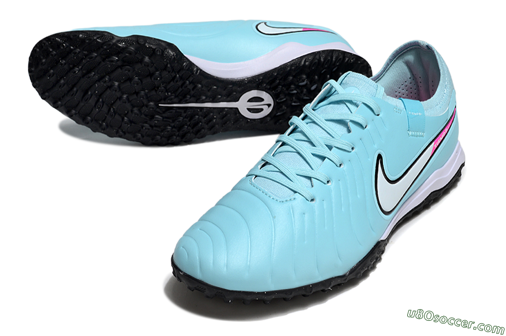 Nike Tiempo Legend 10 Pro TF Artificial Turf Soccer Shoes - Jade/White/Pink 2