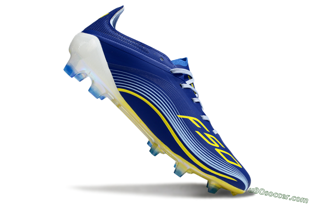 Messi x Adidas F50 Elite FG Firm Ground Soccer Cleats - Blue/Jade/Yellow 4