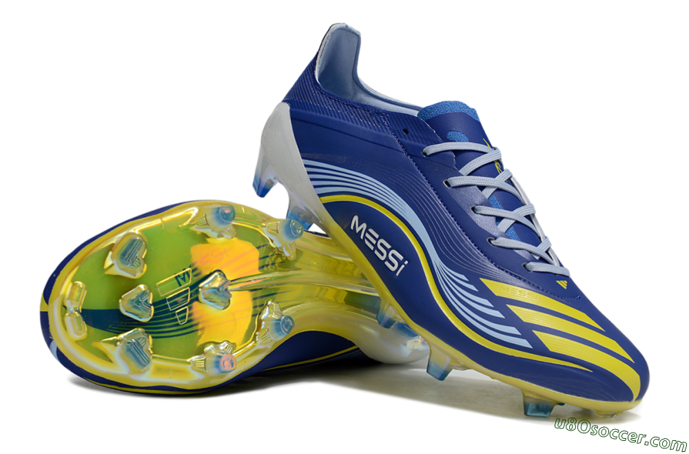 Messi x Adidas F50 Elite FG Firm Ground Soccer Cleats - Blue/Jade/Yellow 0