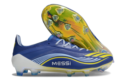 Messi x Adidas F50 Elite FG Firm Ground Soccer Cleats - Blue/Jade/Yellow