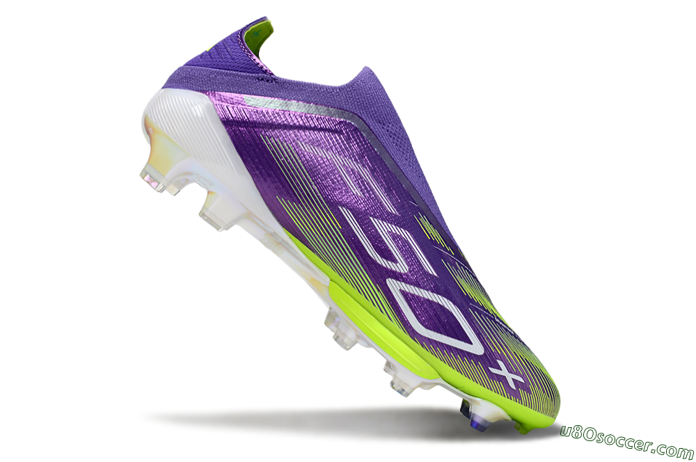 Adidas F50+ Lightstrike Pro Laceless FG Firm Ground Soccer Cleats - Purple/Yellow/White 4