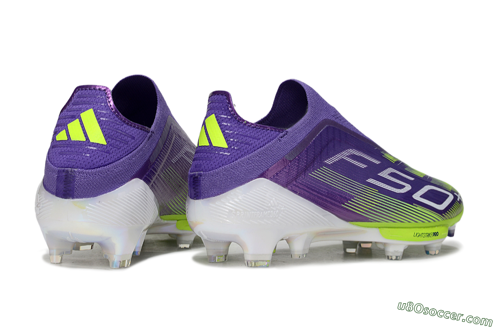 Adidas F50+ Lightstrike Pro Laceless FG Firm Ground Soccer Cleats - Purple/Yellow/White 6