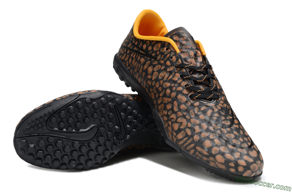 Nike Hypervenom Phantom TF Artificial Turf Soccer Shoes - Brown/Black/Yellow 3