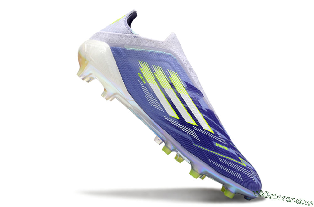 Adidas F50 Elite Laceless FG Firm Ground Soccer Cleats - Blue/Silver/Yellow 4