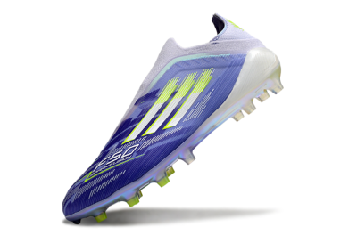 Adidas F50 Elite Laceless FG Firm Ground Soccer Cleats - Blue/Silver/Yellow