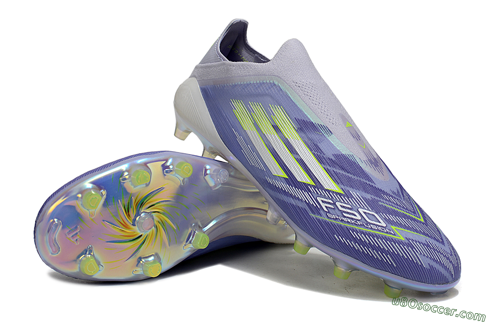 Adidas F50 Elite Laceless FG Firm Ground Soccer Cleats - Blue/Silver/Yellow 3