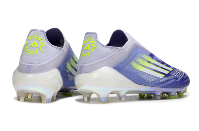 Adidas F50 Elite Laceless FG Firm Ground Soccer Cleats - Blue/Silver/Yellow