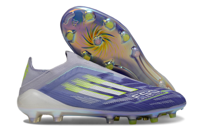 Adidas F50 Elite Laceless FG Firm Ground Soccer Cleats - Blue/Silver/Yellow