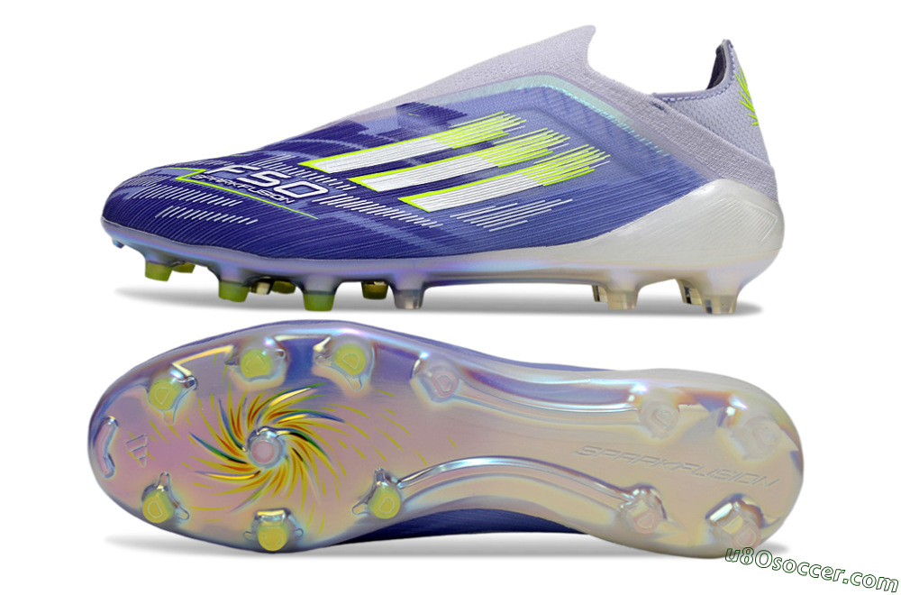 Adidas F50 Elite Laceless FG Firm Ground Soccer Cleats - Blue/Silver/Yellow 0