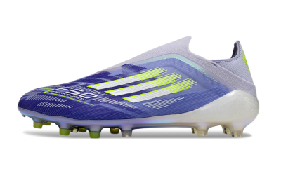 Adidas F50 Elite Laceless FG Firm Ground Soccer Cleats - Blue/Silver/Yellow