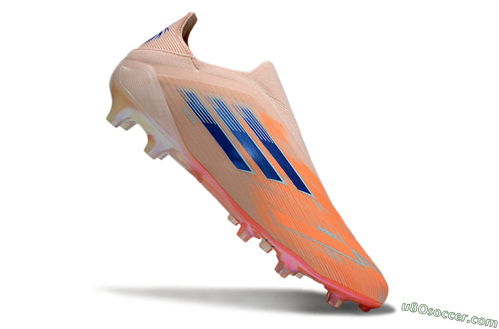 Adidas F50+ Elite Laceless FG Firm Ground Soccer Cleats - Pink/Blue/Gold 5