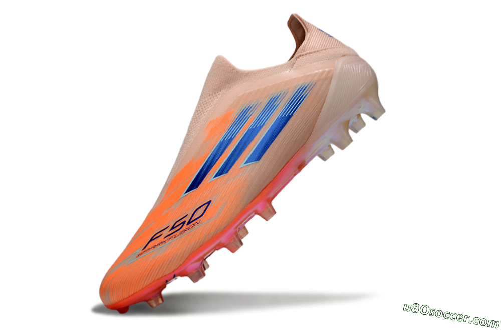 Adidas F50+ Elite Laceless FG Firm Ground Soccer Cleats - Pink/Blue/Gold 6