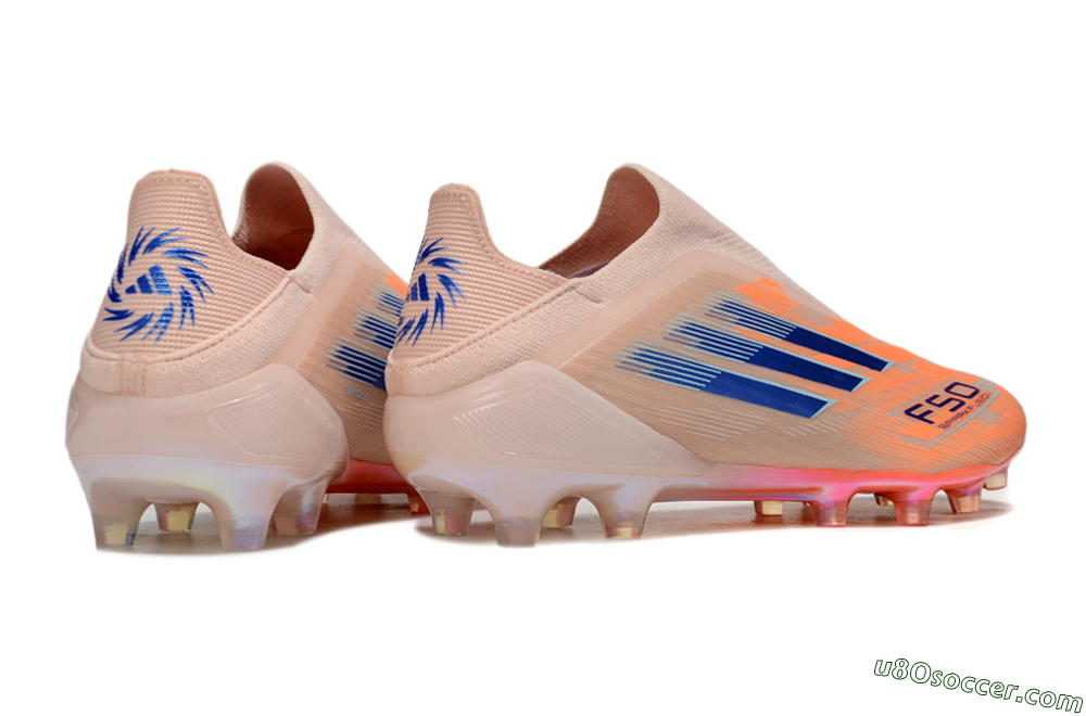 Adidas F50+ Elite Laceless FG Firm Ground Soccer Cleats - Pink/Blue/Gold 7