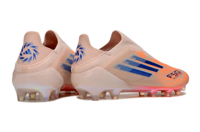 Adidas F50+ Elite Laceless FG Firm Ground Soccer Cleats - Pink/Blue/Gold