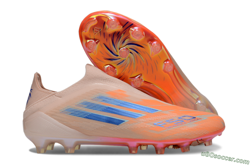 Adidas F50+ Elite Laceless FG Firm Ground Soccer Cleats - Pink/Blue/Gold 1