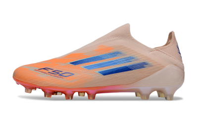 Adidas F50+ Elite Laceless FG Firm Ground Soccer Cleats - Pink/Blue/Gold