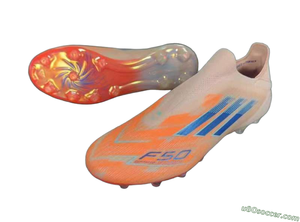 Adidas F50+ Elite Laceless FG Firm Ground Soccer Cleats - Pink/Blue/Gold 3