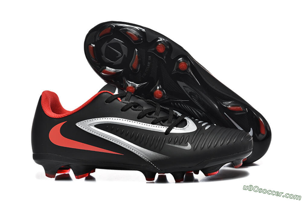 Nike Phantom 6 Elite FG Firm Ground Soccer Cleats - Black/Silver/Red 1