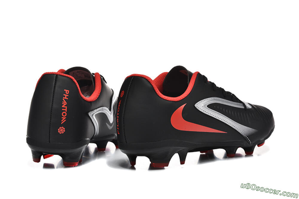 Nike Phantom 6 Elite FG Firm Ground Soccer Cleats - Black/Silver/Red 9