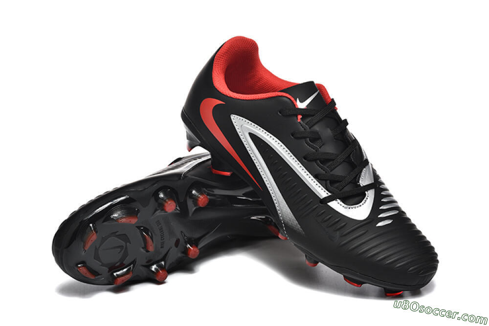 Nike Phantom 6 Elite FG Firm Ground Soccer Cleats - Black/Silver/Red 4
