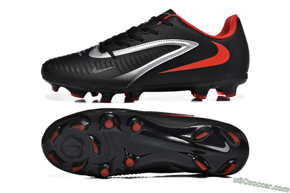 Nike Phantom 6 Elite FG Firm Ground Soccer Cleats - Black/Silver/Red 0