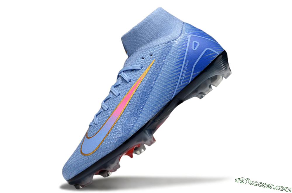 Nike Air Zoom Mercurial Superfly 10 Elite FG Firm Ground Soccer Cleats - Blue/Pink/Gold 5