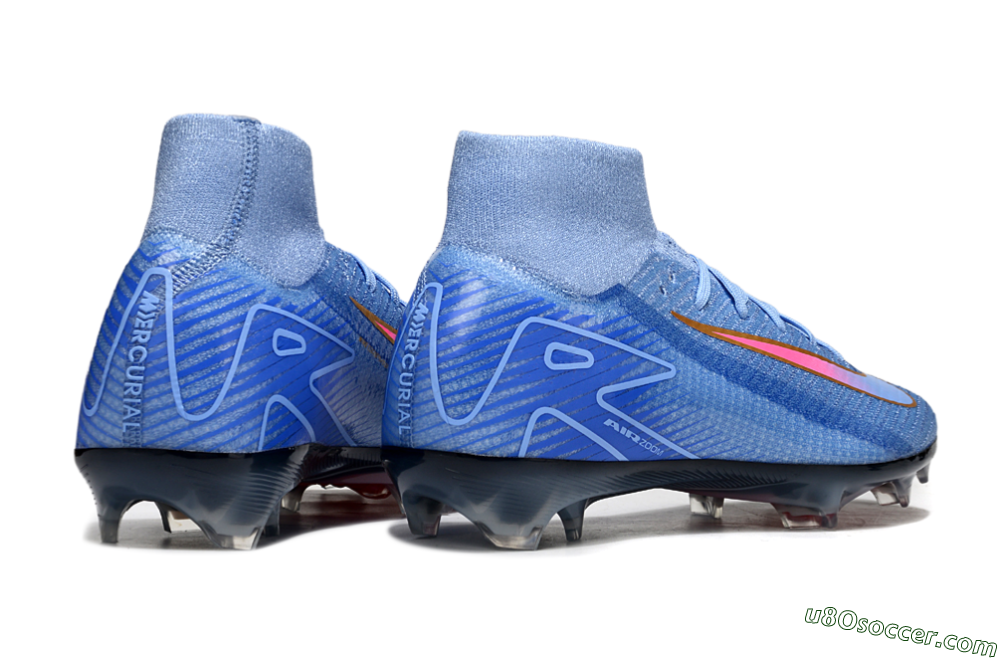 Nike Air Zoom Mercurial Superfly 10 Elite FG Firm Ground Soccer Cleats - Blue/Pink/Gold 6