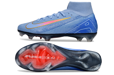 Nike Air Zoom Mercurial Superfly 10 Elite FG Firm Ground Soccer Cleats - Blue/Pink/Gold