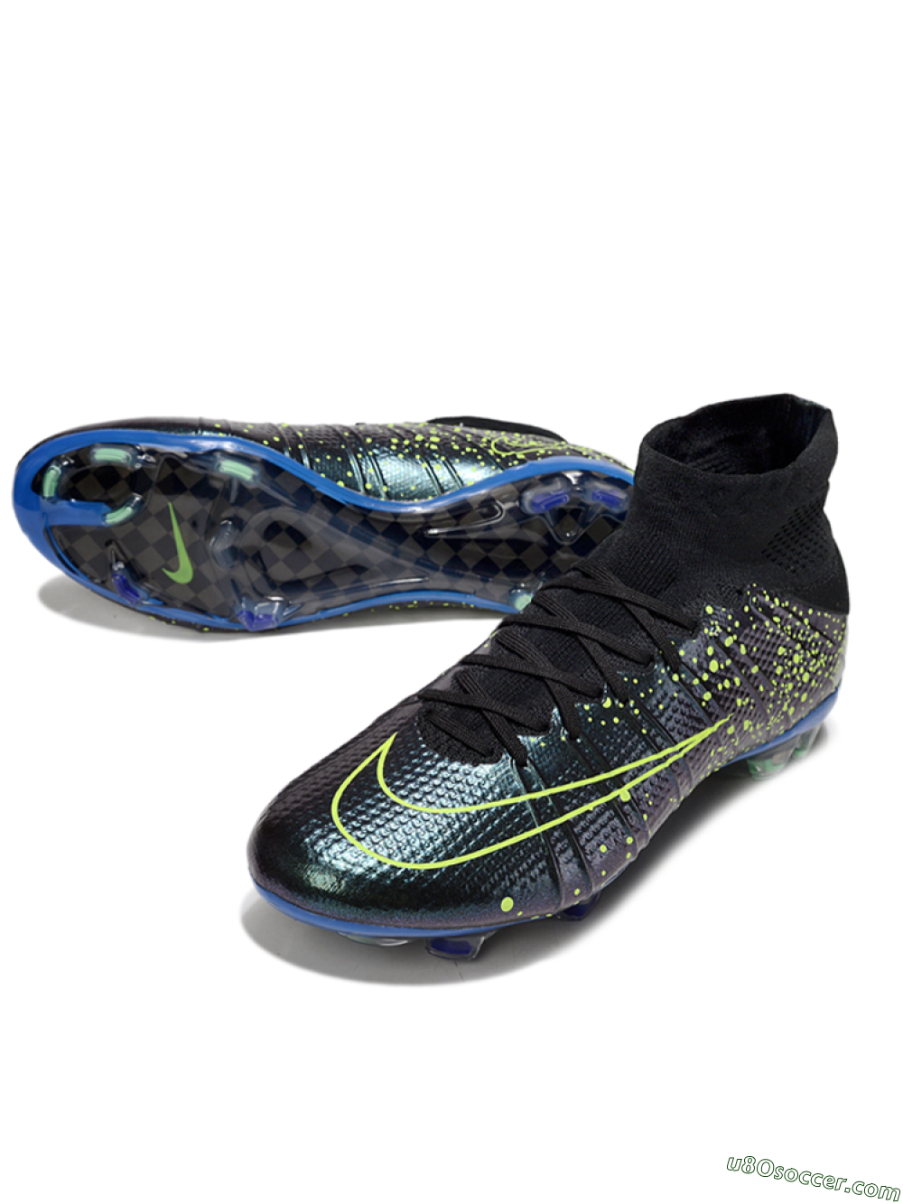 Nike Zoom Mercurial Superfly 4 Elite FG Firm Ground Soccer Cleats - Black/Yellow/Blue 3