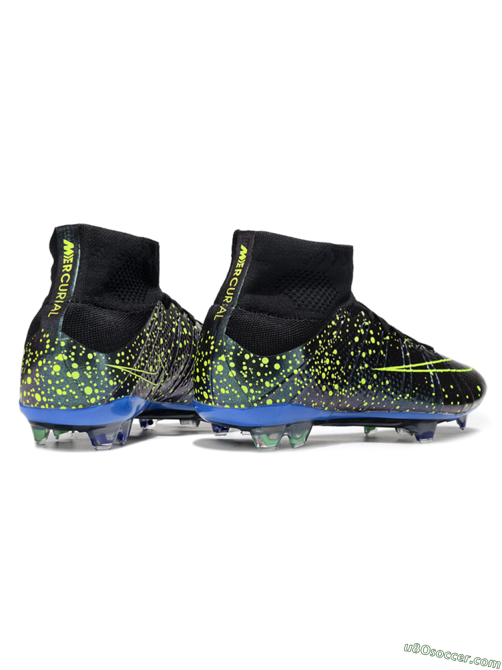 Nike Zoom Mercurial Superfly 4 Elite FG Firm Ground Soccer Cleats - Black/Yellow/Blue 7