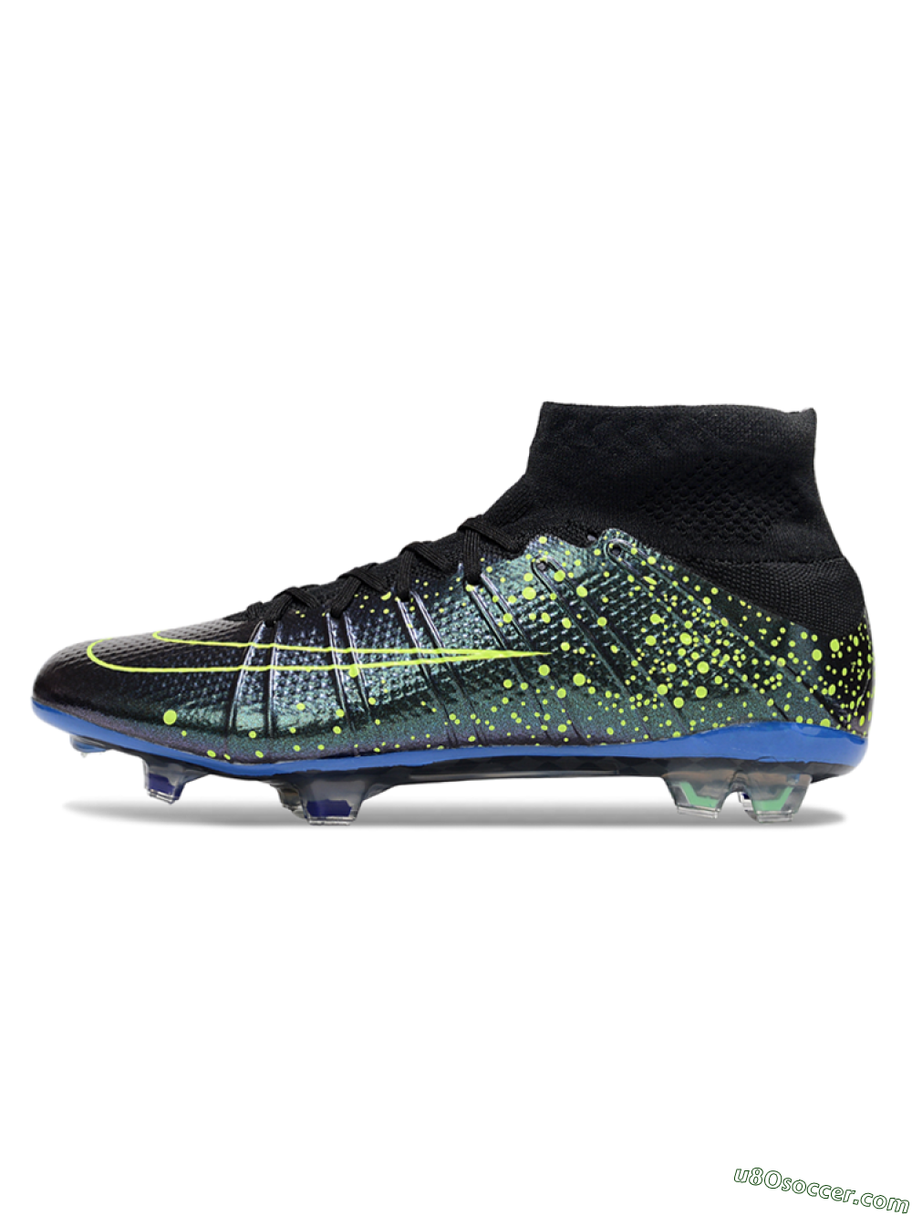 Nike Zoom Mercurial Superfly 4 Elite FG Firm Ground Soccer Cleats - Black/Yellow/Blue 2