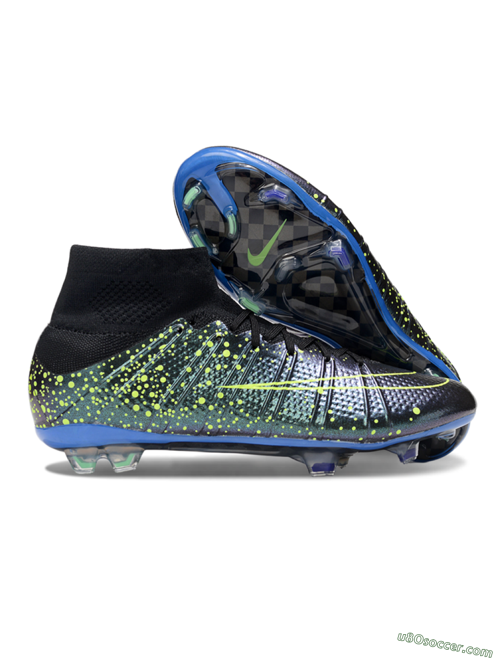 Nike Zoom Mercurial Superfly 4 Elite FG Firm Ground Soccer Cleats - Black/Yellow/Blue 1