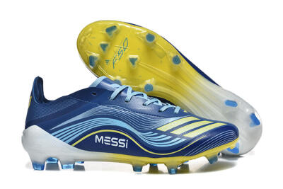 Messi x Adidas F50 Elite FG Firm Ground Soccer Cleats - Blue/Jade/Yellow