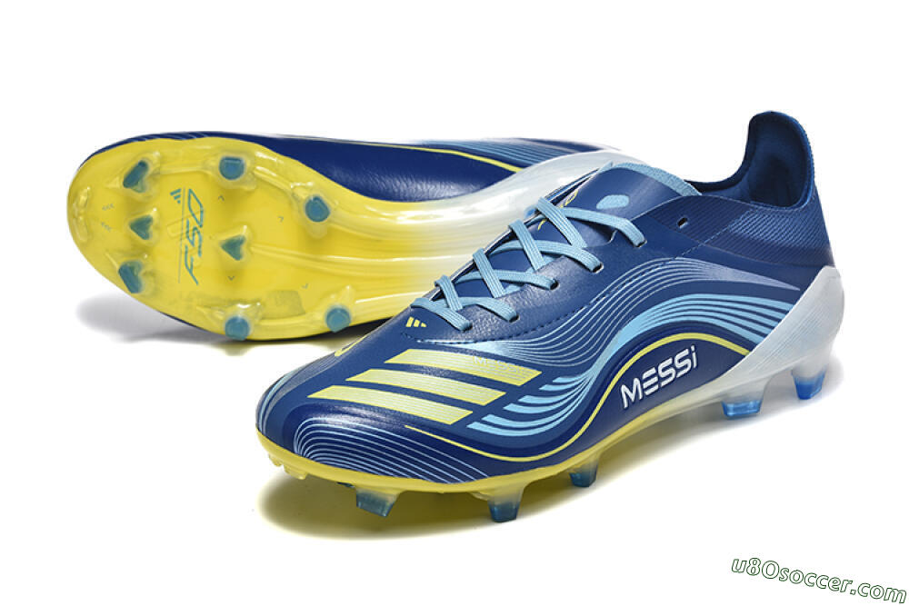 Messi x Adidas F50 Elite FG Firm Ground Soccer Cleats - Blue/Jade/Yellow 3