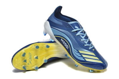 Messi x Adidas F50 Elite FG Firm Ground Soccer Cleats - Blue/Jade/Yellow