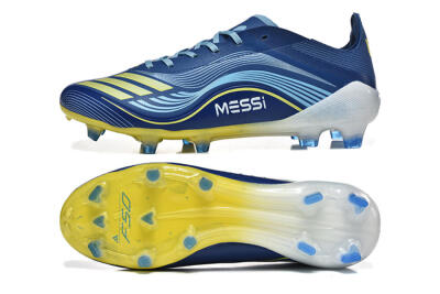 Messi x Adidas F50 Elite FG Firm Ground Soccer Cleats - Blue/Jade/Yellow