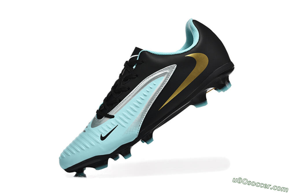 Nike Phantom 6 Elite Low FG Firm Ground Soccer Cleats - Jade/Black/Silver/Gold 8