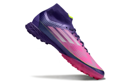 Adidas F50+ Elite Mid TF Artificial Turf Soccer Shoes - Pink/Yellow/Purple
