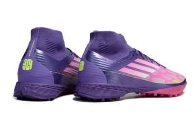 Adidas F50+ Elite Mid TF Artificial Turf Soccer Shoes - Pink/Yellow/Purple