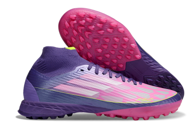 Adidas F50+ Elite Mid TF Artificial Turf Soccer Shoes - Pink/Yellow/Purple