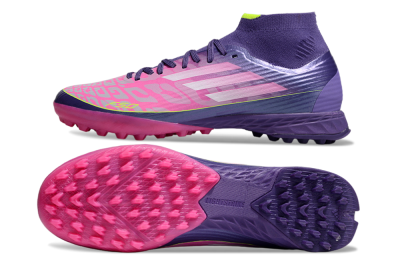 Adidas F50+ Elite Mid TF Artificial Turf Soccer Shoes - Pink/Yellow/Purple
