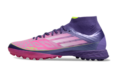 Adidas F50+ Elite Mid TF Artificial Turf Soccer Shoes - Pink/Yellow/Purple