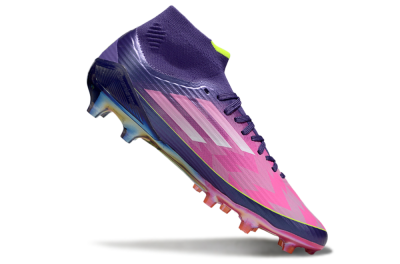 Adidas F50+ Elite Mid FG Firm Ground Soccer Cleats - Pink/Yellow/Purple