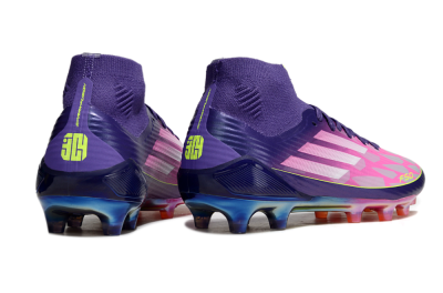 Adidas F50+ Elite Mid FG Firm Ground Soccer Cleats - Pink/Yellow/Purple