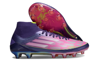 Adidas F50+ Elite Mid FG Firm Ground Soccer Cleats - Pink/Yellow/Purple