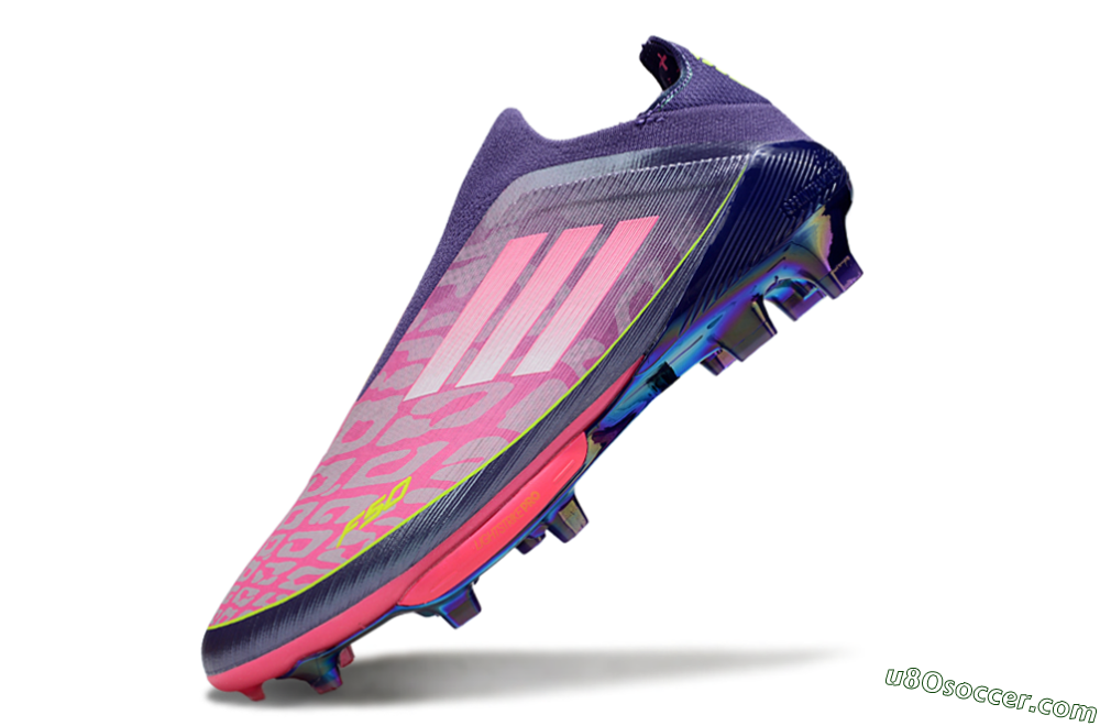 Adidas F50+ Lightstrike Pro Laceless FG Firm Ground Soccer Cleats - Pink/Yellow/Purple 5