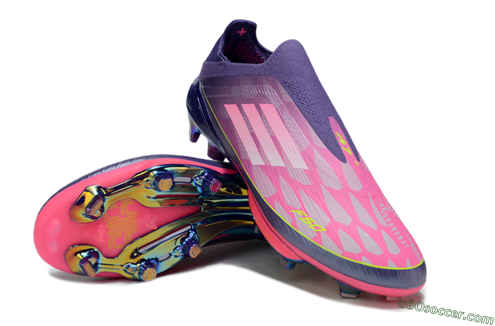 Adidas F50+ Lightstrike Pro Laceless FG Firm Ground Soccer Cleats - Pink/Yellow/Purple 3