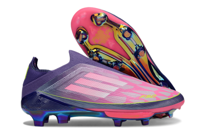 Adidas F50+ Lightstrike Pro Laceless FG Firm Ground Soccer Cleats - Pink/Yellow/Purple
