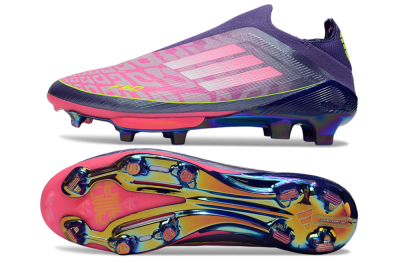 Adidas F50+ Lightstrike Pro Laceless FG Firm Ground Soccer Cleats - Pink/Yellow/Purple