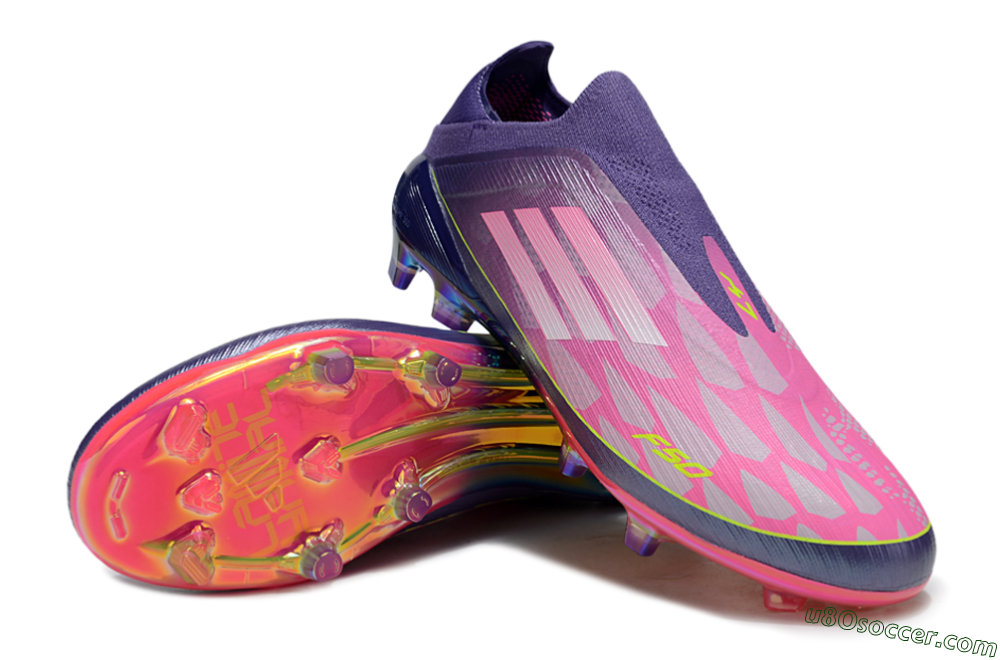Adidas F50+ Elite Laceless FG Firm Ground Soccer Cleats - Pink/Yellow/Purple 3